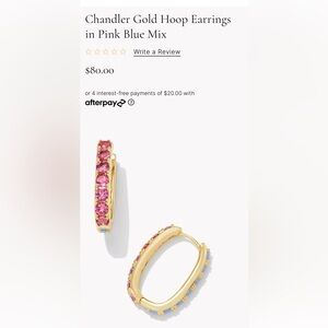 Kendra Scott Chandler Gold Hoop Earrings in Pink Blue Mix